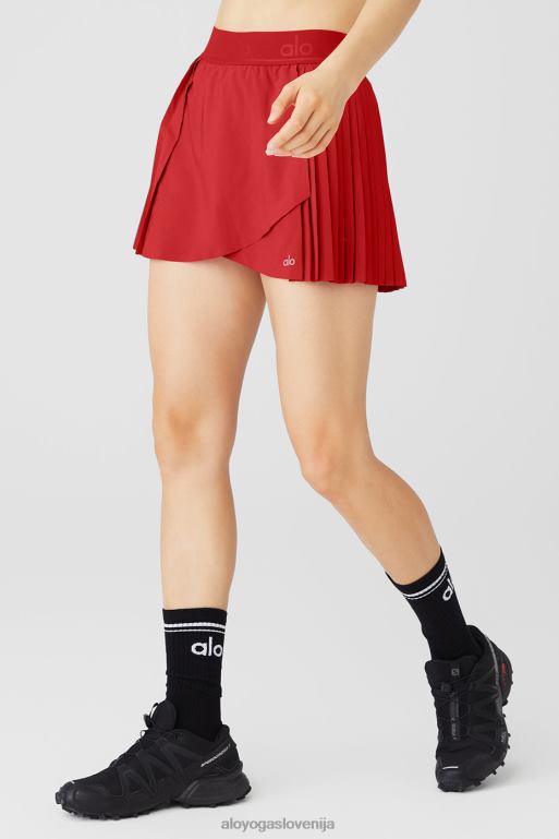 ženske teniško krilo aces Alo Yoga dna klasična rdeča X862Z242