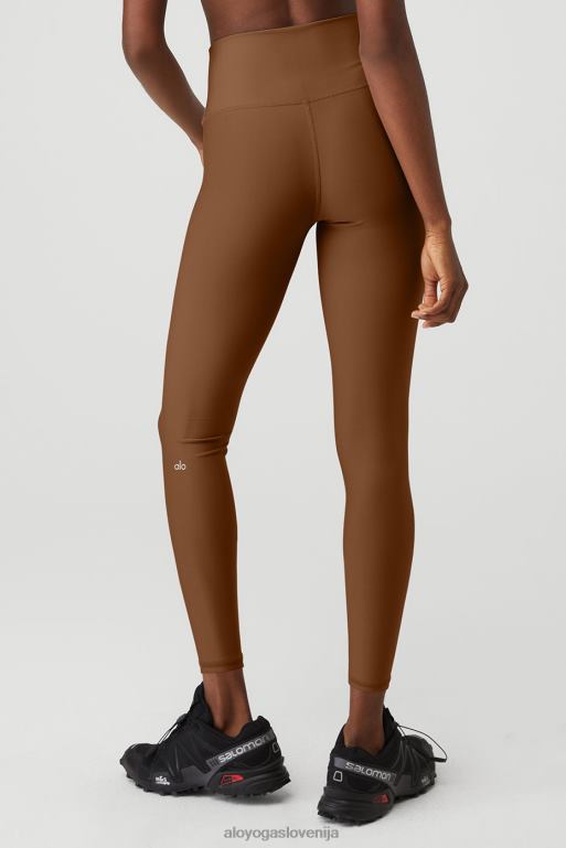 ženske 7/8 pajkice z visokim pasom Alo Yoga dna cimetovo rjava X862Z5