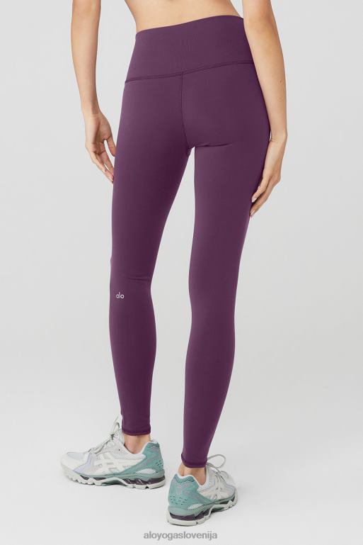 ženske Airbrush pajkice z visokim pasom Alo Yoga dna temna sliva X862Z58