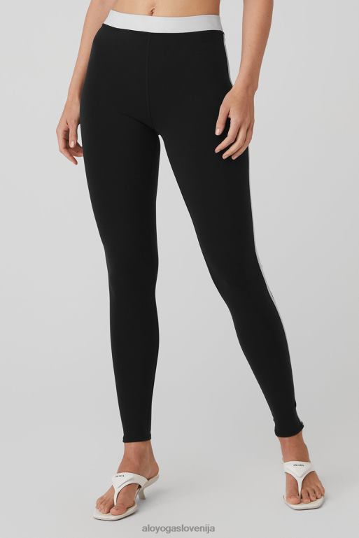 ženske airbrush poenostavljene pajkice z visokim pasom Alo Yoga dna črnobela X862Z103