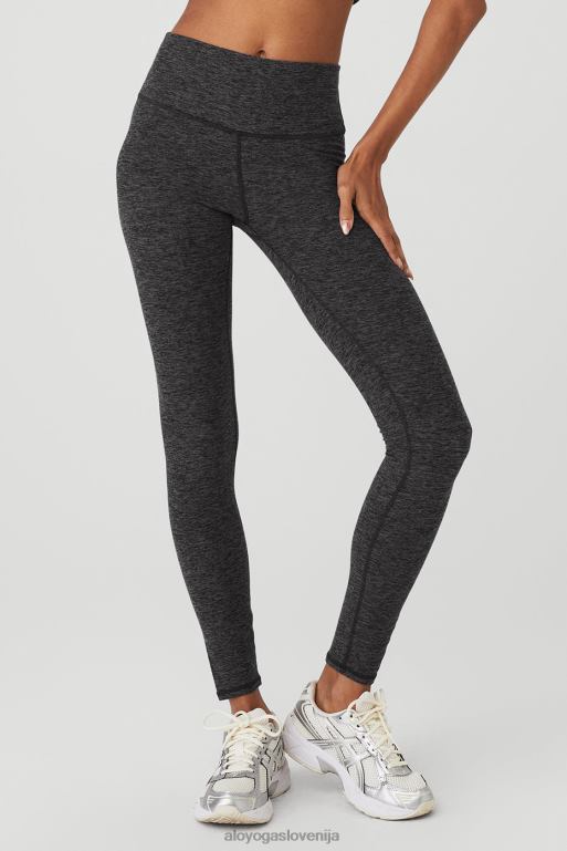 ženske alosoft pajkice z visokim pasom 7/8 Alo Yoga dna temno vresno siva X862Z86