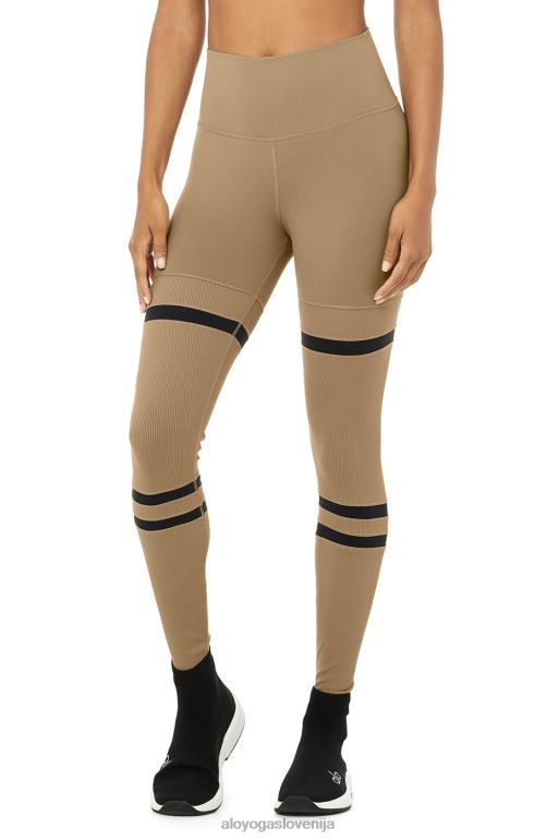 ženske legit pajkice z visokim pasom Alo Yoga dna gramoz/črna X862Z1126