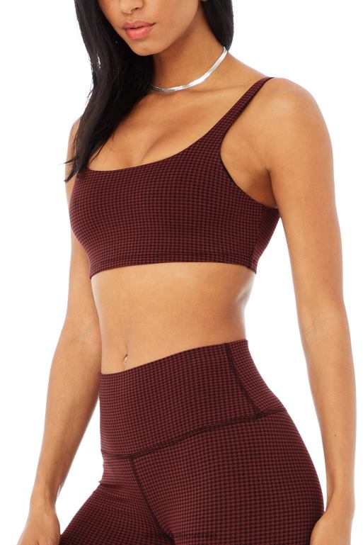 ženske pajkice z visokim pasom z mikro gomolji Alo Yoga dna brusnica/črna X862Z1183