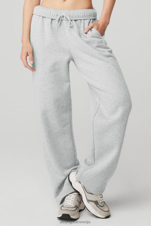 ženske accolade trenirka z ravnimi nogami Alo Yoga dna atletsko heather siva X862Z264