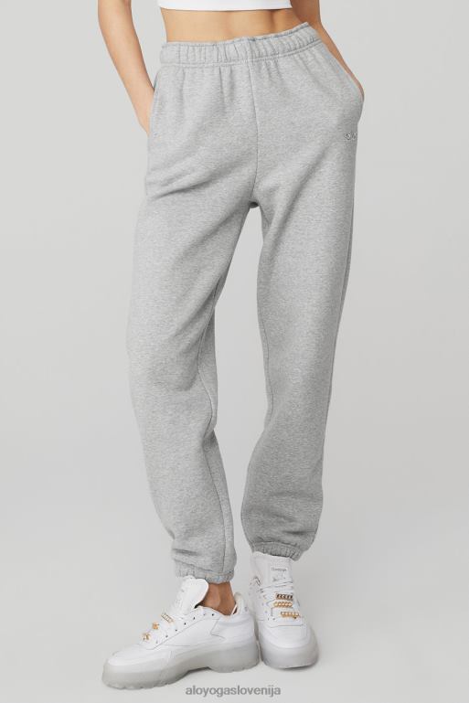 ženske priznanje trenirka Alo Yoga dna atletsko heather siva X862Z257