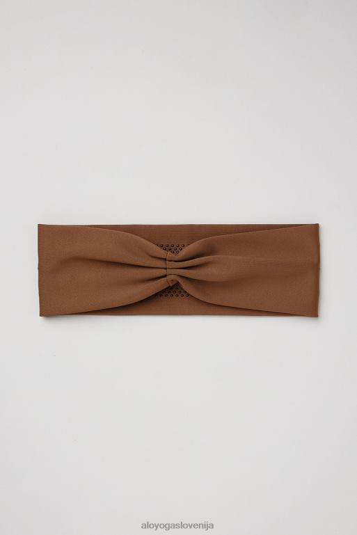 ženske airlift naglavni trak Alo Yoga dodatki cimetovo rjava X862Z1012