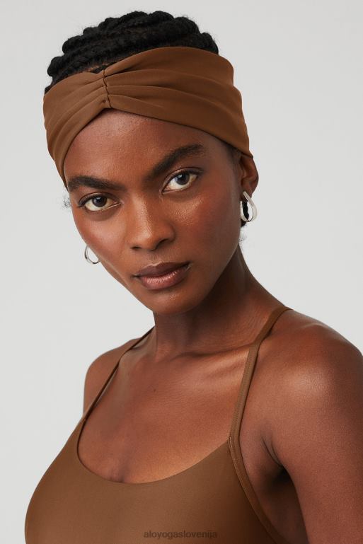 ženske airlift naglavni trak Alo Yoga dodatki cimetovo rjava X862Z1012