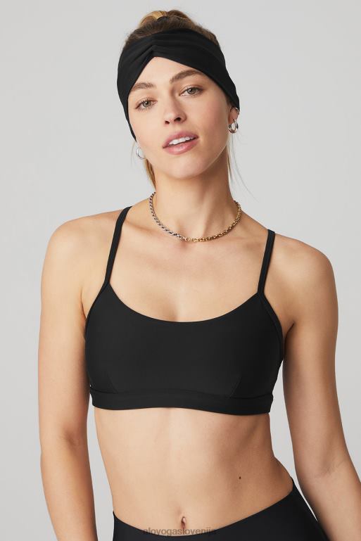 ženske airlift naglavni trak Alo Yoga dodatki Črna X862Z1007