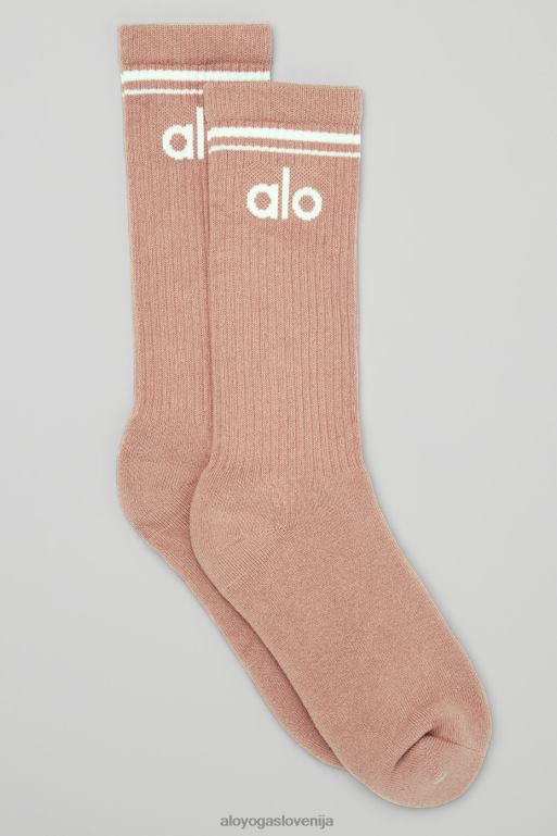 ženske povratna nogavica Alo Yoga dodatki mehka glina/bela X862Z1248