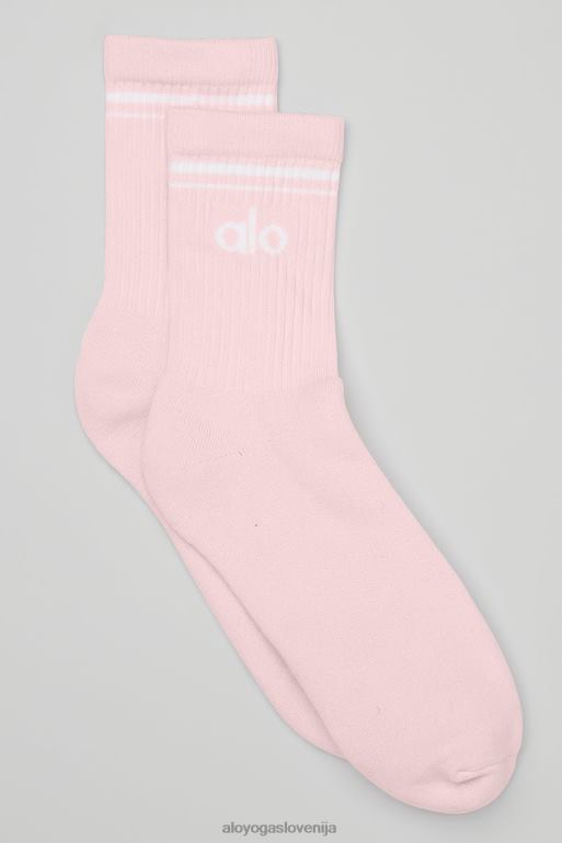 ženske povratna nogavica s pol posadke Alo Yoga dodatki pudrasto roza/bela X862Z940