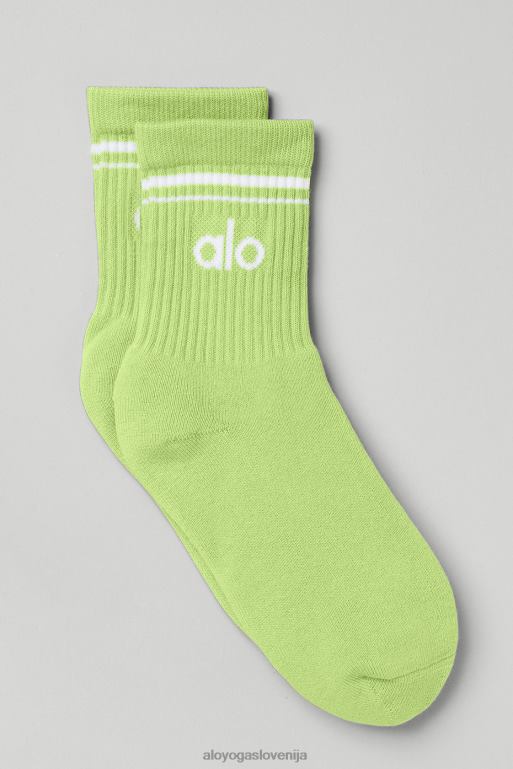 ženske povratna nogavica s pol posadke Alo Yoga dodatki zelena/bela X862Z937