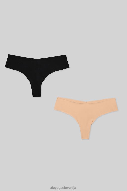 ženske Airbrush nevidne tangice (2 paketa) Alo Yoga dodatki Črna X862Z1055