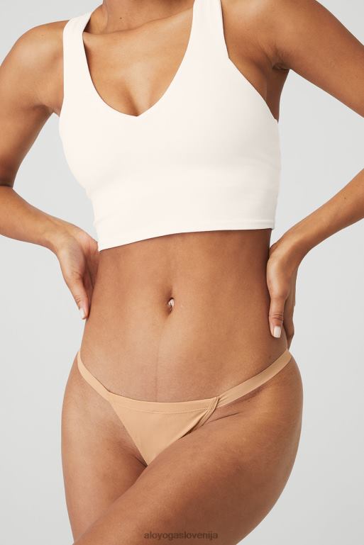 ženske airbrush nevidne tangice z vrvicami Alo Yoga dodatki šampanjec X862Z1059