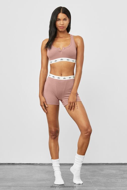 ženske icon rebraste fantovske kratke hlače Alo Yoga dodatki dimljeni kremen X862Z1098