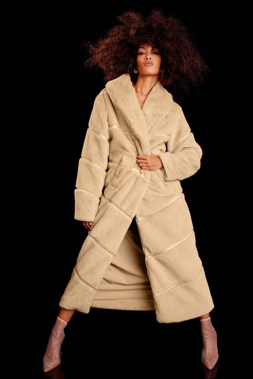 ženske kaskadna jakna iz umetnega krzna Alo Yoga oblačila mandelj X862Z797