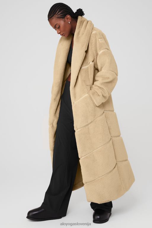 ženske kaskadna jakna iz umetnega krzna Alo Yoga oblačila mandelj X862Z797