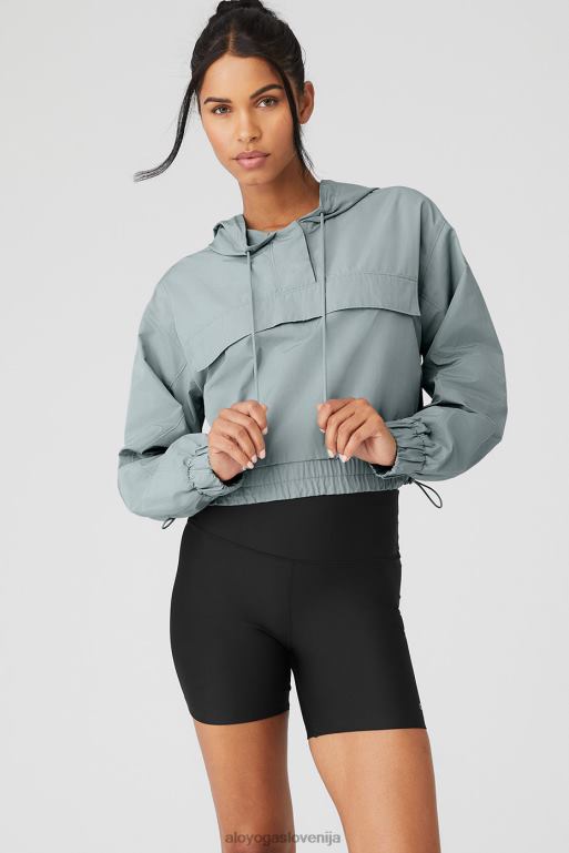 ženske mednarodni anorak pulover s kapuco Alo Yoga oblačila kozmično siva X862Z807