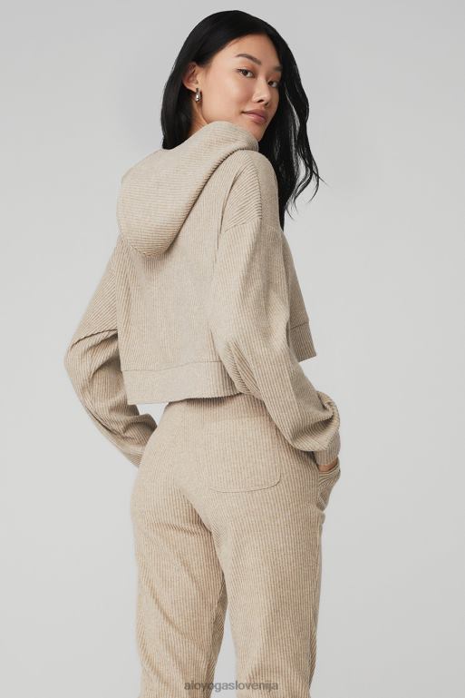 ženske muza pulover s kapuco Alo Yoga oblačila gramozno resje X862Z820