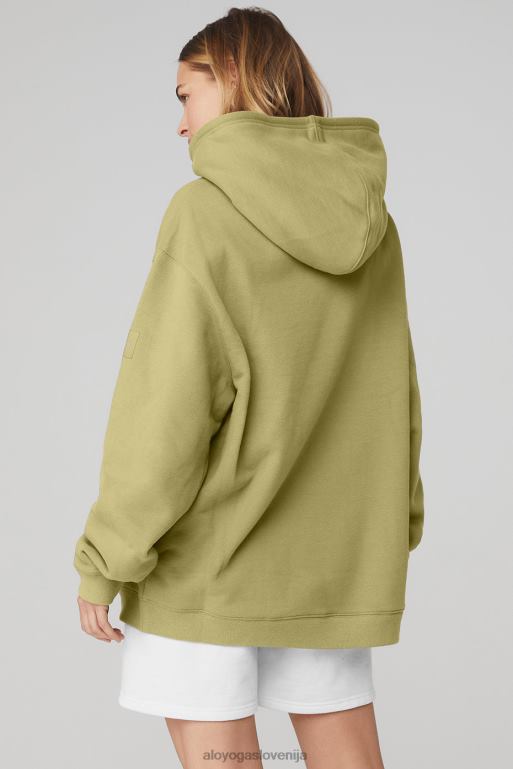 ženske priznani težki pulover s kapuco Alo Yoga oblačila wasabi X862Z1229