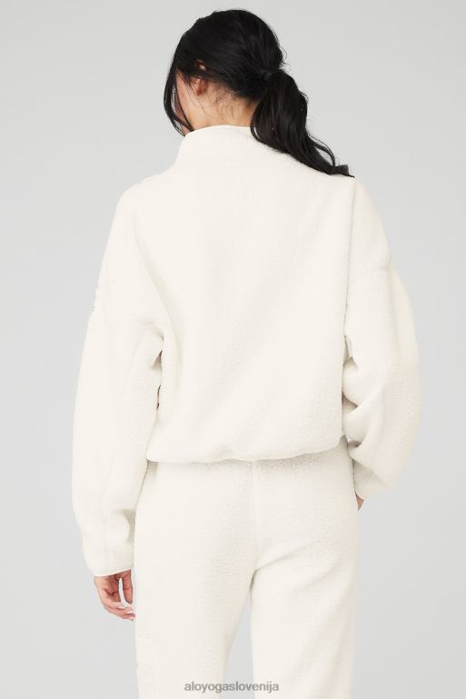 ženske pulover s pol zadrgo micro sherpa cozy cabin Alo Yoga oblačila slonovina X862Z847