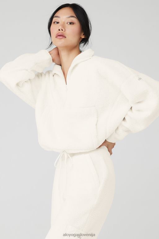 ženske pulover s pol zadrgo micro sherpa cozy cabin Alo Yoga oblačila slonovina X862Z847