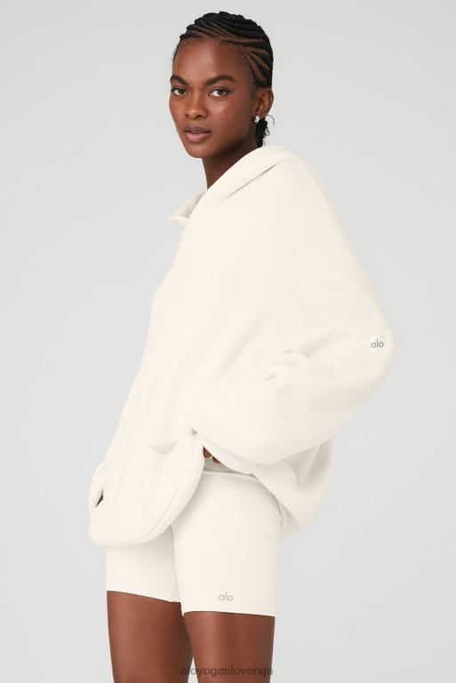 ženske učenjaški pulover s kapuco Alo Yoga oblačila slonovina X862Z868