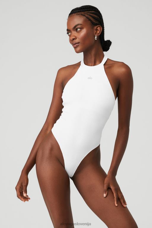 ženske bodi bodi s povodcem na rob prime time Alo Yoga oblačila bela X862Z354