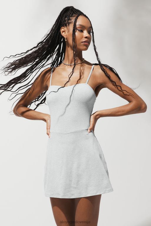 ženske alosoft teniška obleka na igrišču Alo Yoga oblačila atletsko heather siva X862Z905