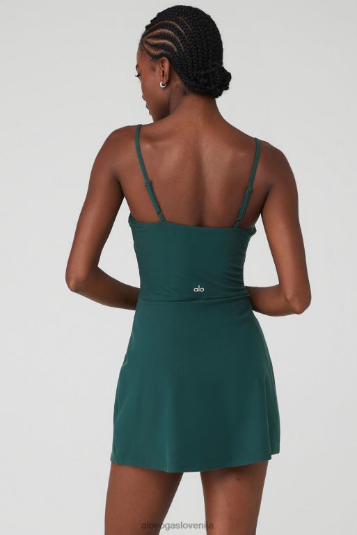 ženske alosoft teniška obleka na igrišču Alo Yoga oblačila polnočno zelena X862Z910