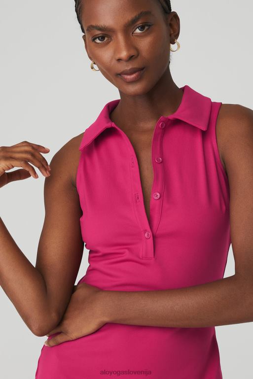 ženske očarljiva teniška obleka Alo Yoga oblačila magenta drobljenje X862Z1127