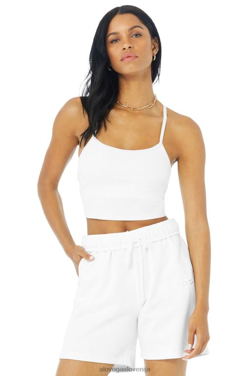 ženske alosoft ribbed crop calm tank Alo Yoga oblačila bela X862Z1270