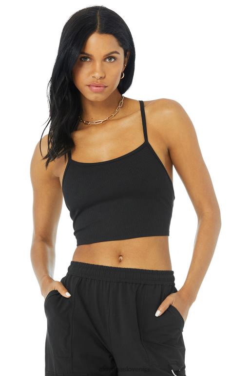 ženske alosoft ribbed crop calm tank Alo Yoga oblačila Črna X862Z1271