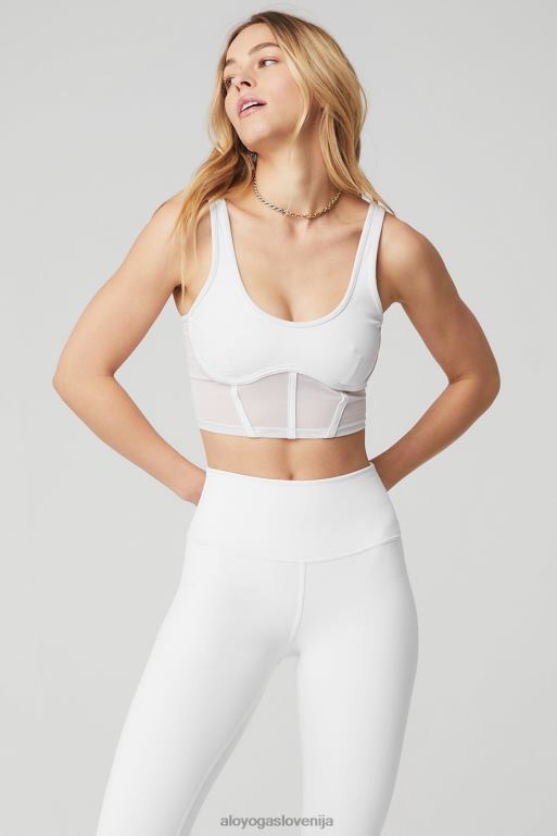 ženske Airbrush mrežasti steznik brez rokavov Alo Yoga oblačila bela X862Z393