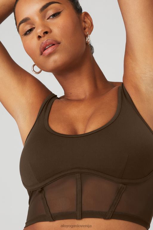 ženske Airbrush mrežasti steznik brez rokavov Alo Yoga oblačila espresso X862Z395
