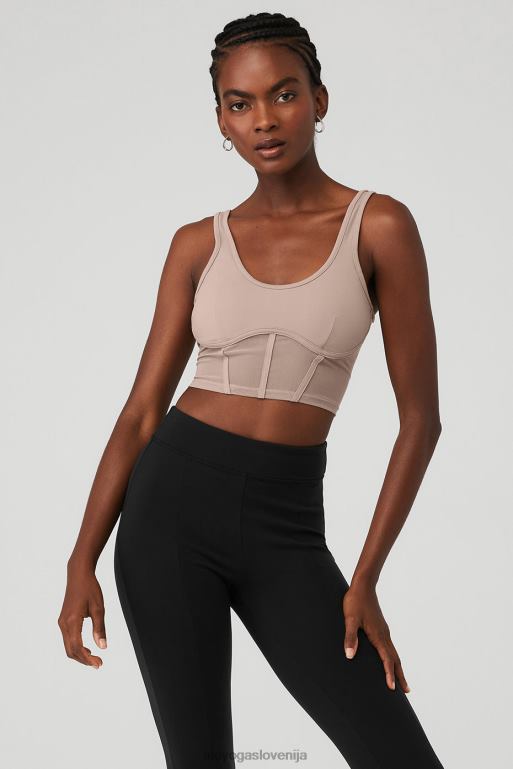 ženske Airbrush mrežasti steznik brez rokavov Alo Yoga oblačila taupe X862Z396