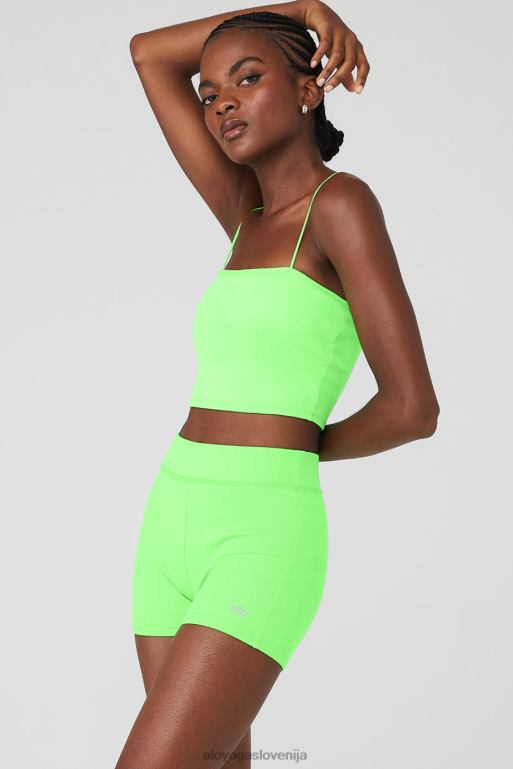 ženske boginja rebrasti bandeau top Alo Yoga oblačila zeleni sij X862Z360