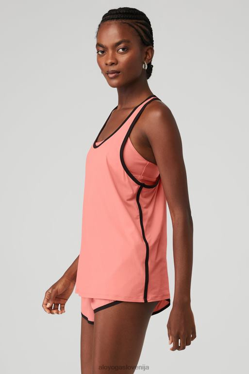 ženske ivy league tank Alo Yoga oblačila jagodna limonada/črna X862Z328