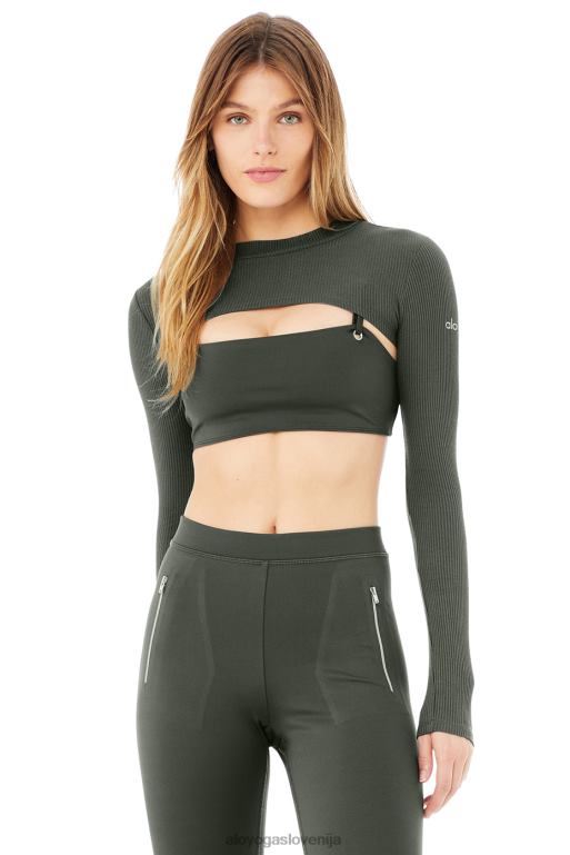 ženske iskalec vznemirjenja skomigne z rameni Alo Yoga oblačila temni kaktus X862Z693