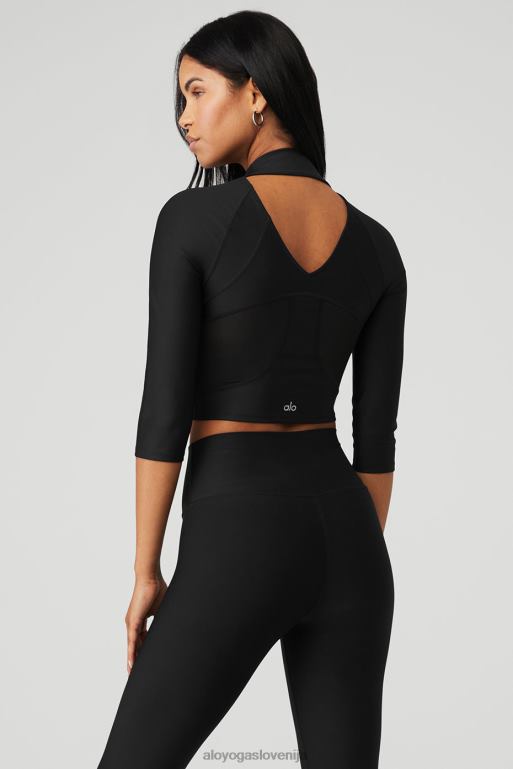ženske lokostrelec z dolgimi rokavi Alo Yoga oblačila Črna X862Z630