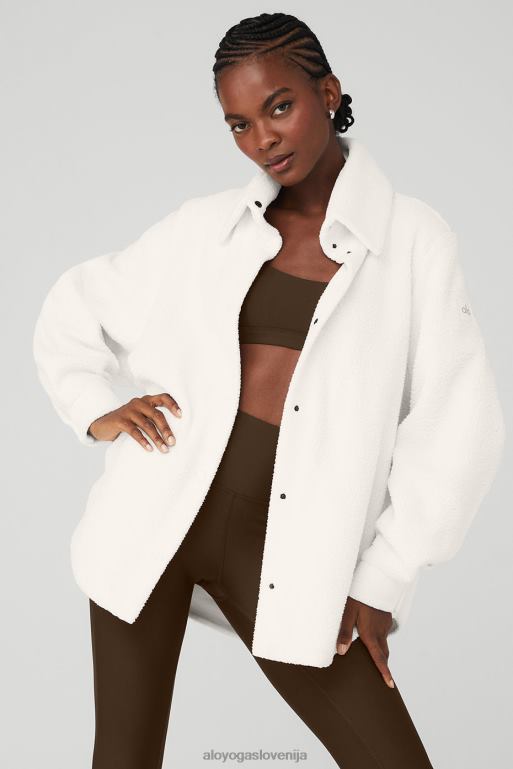 ženske mikro šerpa envy shacket Alo Yoga oblačila slonovina X862Z685