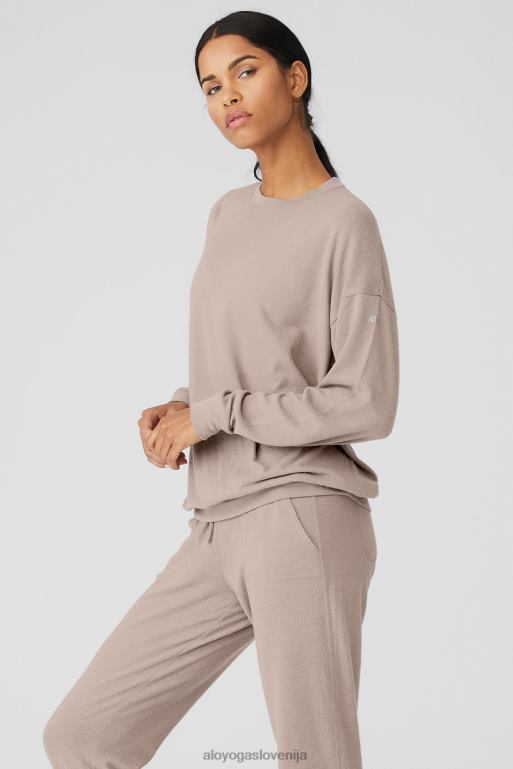 ženske soho pulover Alo Yoga oblačila taupe X862Z664