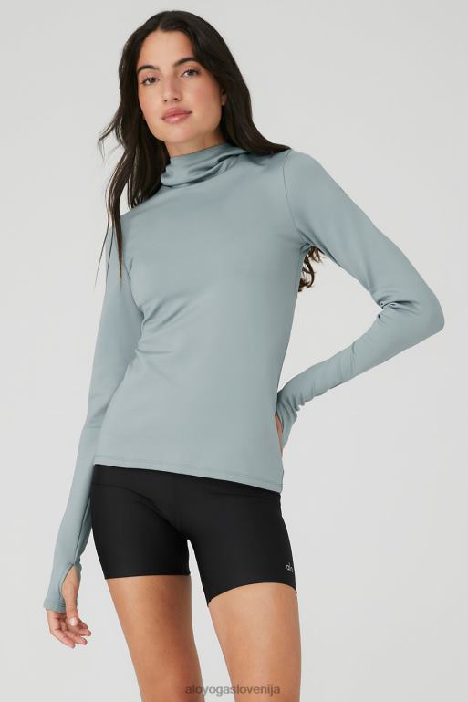 ženske topel tekač s kapuco airlift Alo Yoga oblačila kozmično siva X862Z650