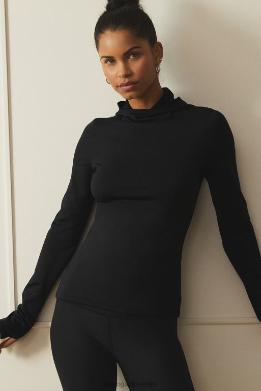 ženske topel tekač s kapuco airlift Alo Yoga oblačila Črna X862Z649