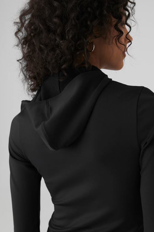 ženske topel tekač s kapuco airlift Alo Yoga oblačila Črna X862Z649