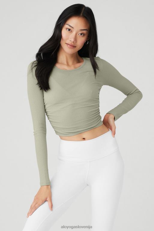 ženske zbrati dolg rokav Alo Yoga oblačila apnenec X862Z674