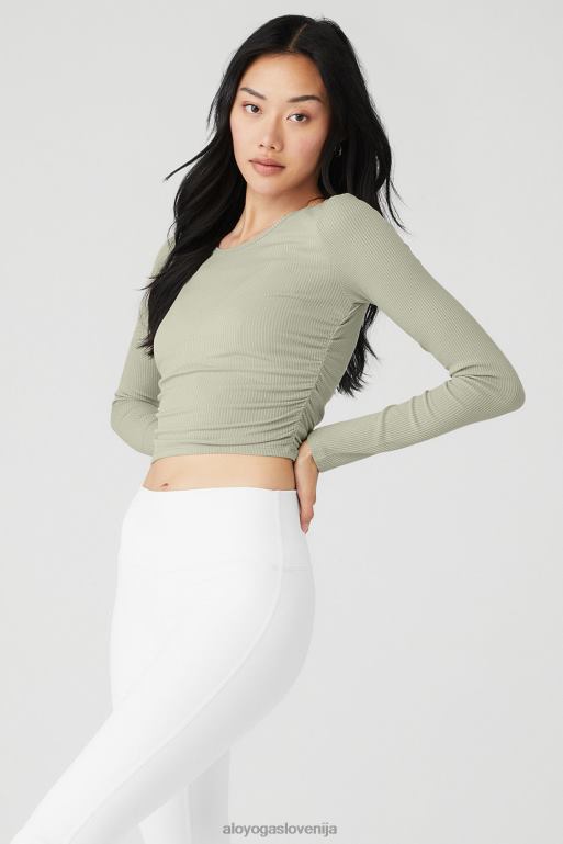 ženske zbrati dolg rokav Alo Yoga oblačila apnenec X862Z674