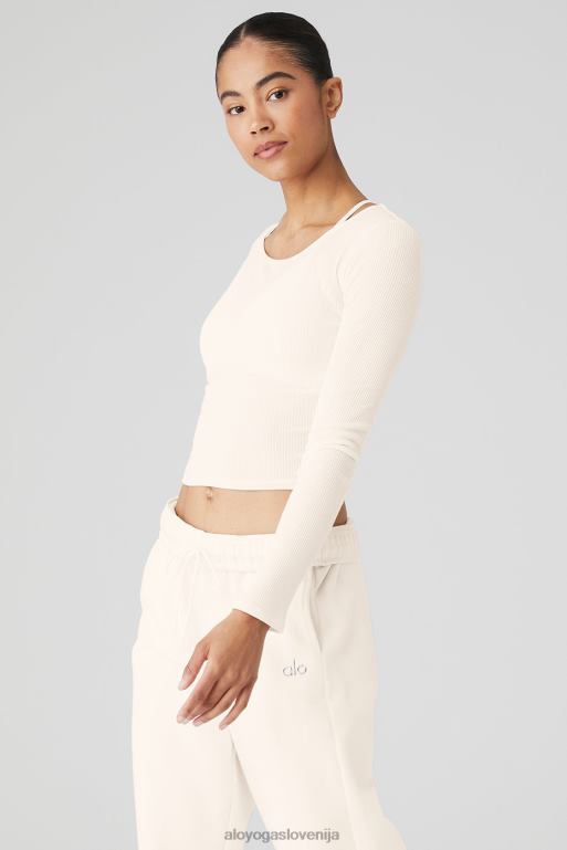 ženske zbrati dolg rokav Alo Yoga oblačila slonovina X862Z673