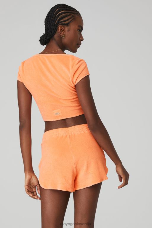 ženske frotir s kratkimi rokavi na plaži Alo Yoga oblačila dinja X862Z1152