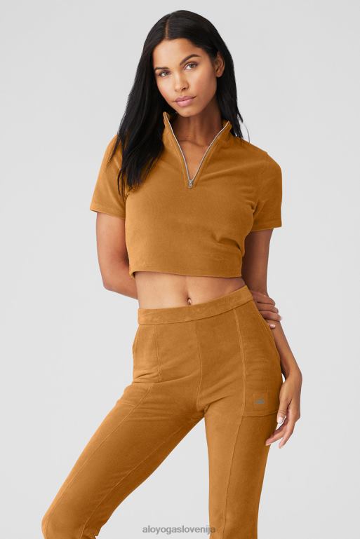 ženske mock ovratnik za zimske počitnice iz mikro velveta Alo Yoga oblačila karamele X862Z428