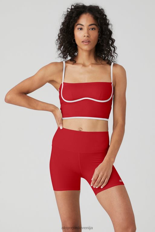 ženske Airbrush poenostavljen brezrokavnik Alo Yoga oblačila klasična rdeča/bela X862Z467